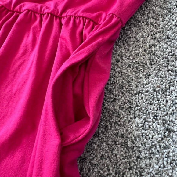 NWT! Lillusory Dark Pink Short Sleeve Tiered Knit Maxi Dress Pockets Size Small - Picture 11 of 11